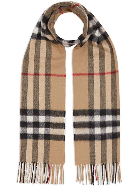 burberry classic check cashmere scarf white